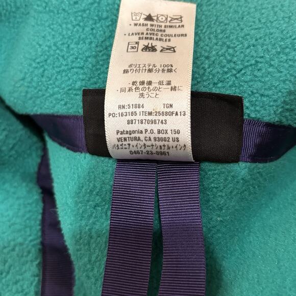 Patagonia Karstens Synchilla Fleece Vest Mens Teal Green Size Large Chest Pocket - Picture 7 of 7